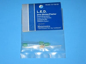 Miniatronics Corp. #12-132-03, LED - 3mm Blinker/Flasher w/Resistor, Green - Picture 1 of 1