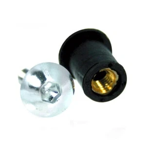 Vite M5x15 in Ergal ARGENTO + Gommino Filettato per Carene / Cupolini Moto - Foto 1 di 2