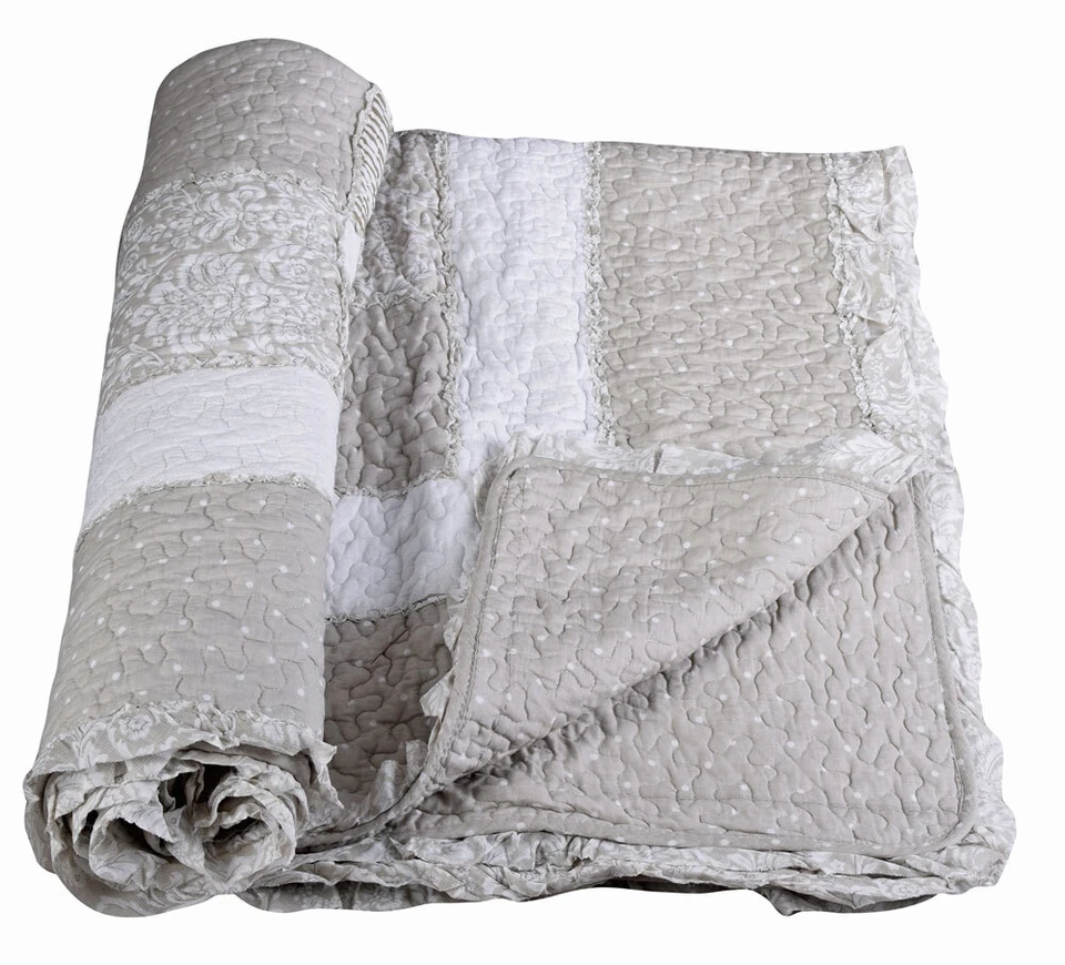 Quilt Decke Patchwork Tagesdecke Plaid Landhaus Überwurf Kuscheldecke Sofadecke - Bild 1 von 4