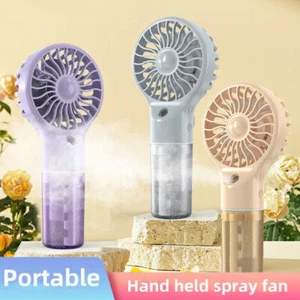 Handheld Mist Fan With Water Humidifier Cooler Rechargeable Mini Hand Spray Fans - Picture 1 of 25