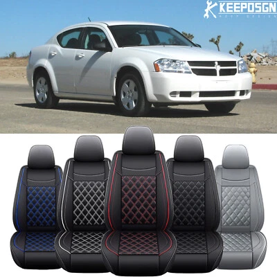 For Dodge Avenger Caliber Dart Nitro Car Seat Cover Full Set Front +Rear Cushion - Image 1 of 4