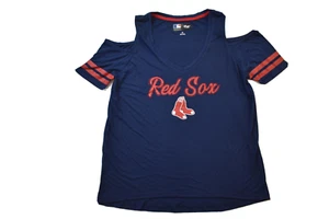 G-III 4 Her By Carl Banks Womens MLB Boston Red Sox Open Shoulder Shirt NWT M - Picture 1 of 5