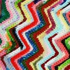 zigzag Afghan 42x48 rainbow multi-color acrylic crazy