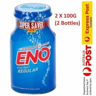 2 x 100g (2 Bottles) ENO Fruit Salt 100g-Fast Relief Frm Acidity-Regular Flavour - image 1 of 2