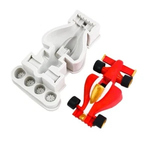 Silicone Racing Car Fondant Chocolate Sugarcraft Candle Soap Mould Clay Resin - Foto 1 di 2
