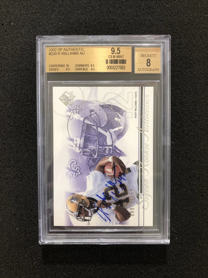 2002 Upper Deck SP Authentic RICKY WILLIAMS #209 BGS 9.5 💎 RC AUTO 0807/1150 - Image 1 of 2