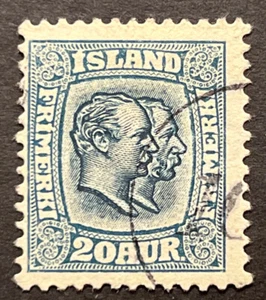 Travelstamps: 1907 Iceland Stamps Scott #79 Two Kings 20aur Used Handstamped - Picture 1 of 5
