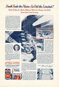 SOUTHERN PACIFIC RAILROAD & EVEREADY BATTERIES ORIGINAL VINTAGE PRINT AD - Imagen 1 de 2