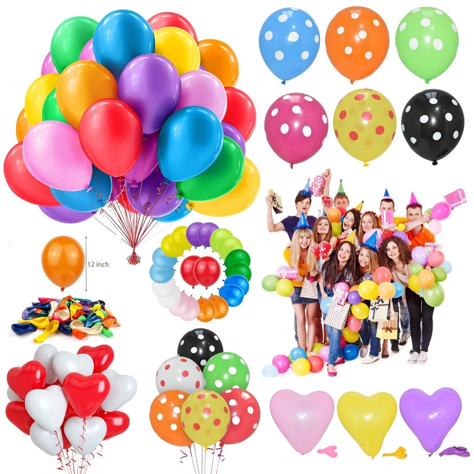 Globos lisos 50 piezas GRANDES calidad helio CORAZÓN LUNARES globos globos Foto 1 de 1