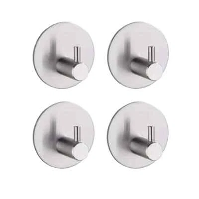 Handtuchhalter selbstklebend Handtuchhaken ohne bohren Edelstahl Silber 4 stück - Bild 1 von 4