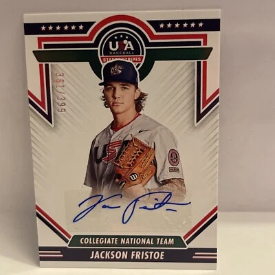 2022 Stars & Stripes - Jackson Fristoe - Team USA Collegiate Auto #d /399🔥🔥🔥 - Image 1 of 2