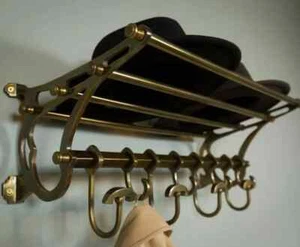 vintage French COATRACK/Luggage Rack/Train Wall Mounted Rack luxury decor - Picture 1 of 6