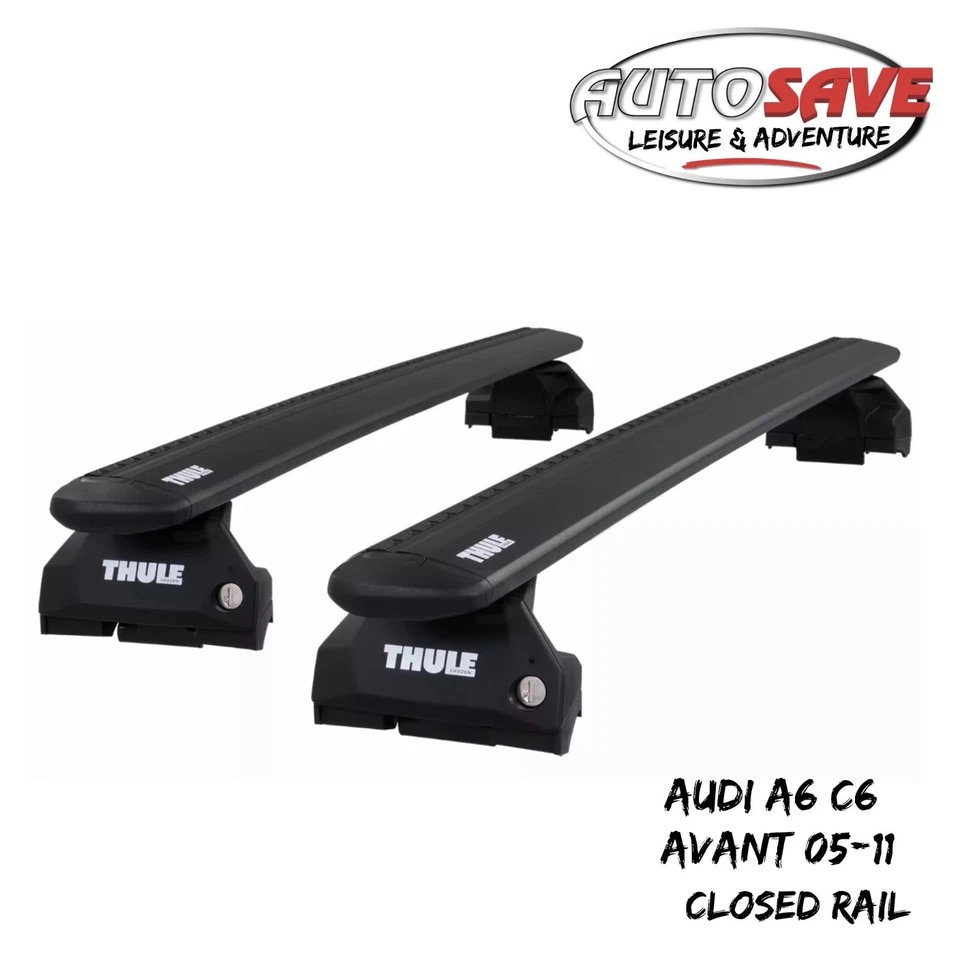 Barras de techo negras Thule aluminio Evo para Audi A6 C6 Avant 05-11 riel cerrado Foto 1 de 1