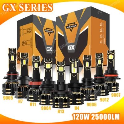 AUXBEAM Canbus LED Headlight Fog Bulbs Kit Turn Signal Parking Back Up Light DRL - Image 1 of 4