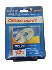 Vintage Office Depot Mini CD-RW 5 Discs - 24 Minutes 210 MB Rewritable 4x NEW