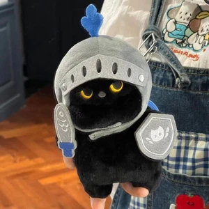 Shield Knight Cat Plush Doll Silly Black Cat Stuffed Toy Cat Plush Toy Kids - Picture 1 of 12