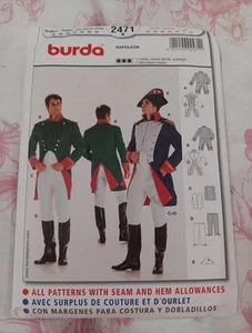 Burda 2471 Men’s NAPOLEAN Tailcoat Vest Pant HatHistorical Costume Sz 46-58 NEW - Picture 1 of 5