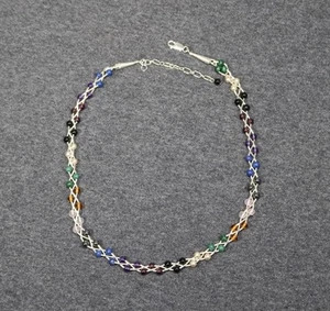 Collar con cuentas de múltiples piedras preciosas de plata de ley 925 hecho a mano  - Imagen 1 de 5