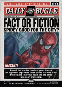 MTG Fact or Fiction 1995 Rara Tana Segreta Marvel's Spider-Man: Daily Bugle News - Foto 1 di 1