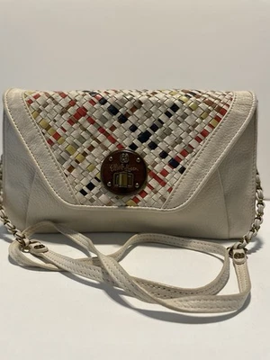 Bolso de Mano De Colección Elliot Lucca Para Mujer Multicolor Tejido Cuero Trenzado Cadena Correa Foto 1 de 4