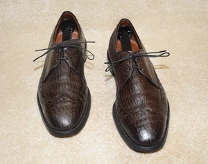 GORGEOUS ALLEN EDMONDS "NASSAU" SHARKSKIN OXFORDS 10.5 D $595 - Picture 1 of 8