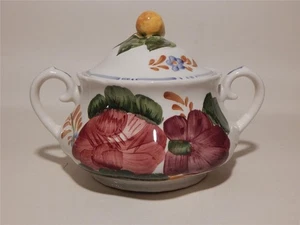 Azúcar Simpsons Chanticleer Ware Belle Fiore con tapa y asas Inglaterra 1951 - Imagen 1 de 1