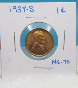 1937-S ONE CENT WEIZENPFENNIG / MÜNZE / Top Stempelglanz - Bild 1 von 2