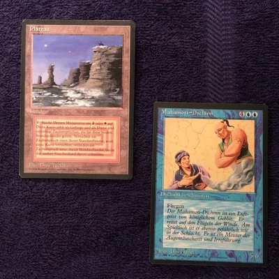 PLATEAU  dual land and Mahamoti Djinn  Foreign Black Border  German  MTG  LP - Image 1 of 4