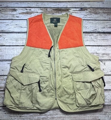 ORVIS Blaze Orange Brown Upland Game Bird Pheasant Pouch Hunting VEST Mens XL - Image 1 of 4