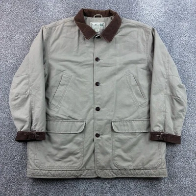 Vintage LL Bean Barn Jacket Mens 2XL Beige Quilted Lined Chore Field Coat - Image 1 of 4