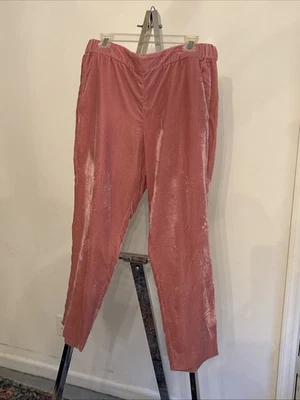 J. Crew Blush Easy Pull On Velvet Pants Size 14 — 第 1/4 张图片