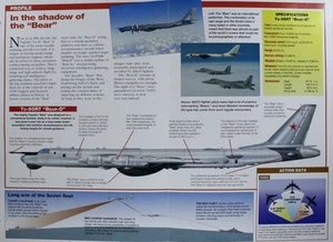 Tupolev Tu-95 Tu 95 Bear Aircraft Picture Brochure Pamphlet Out of Print Sheet - Imagen 1 de 1