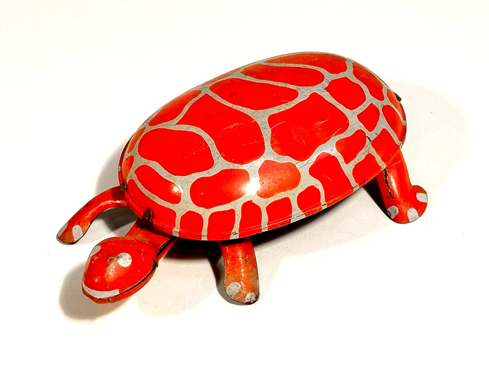 TORTUGA DE JUGUETE DE HOJALATA MECÁNICA CUERDA VINTAGE Foto 1 de 4