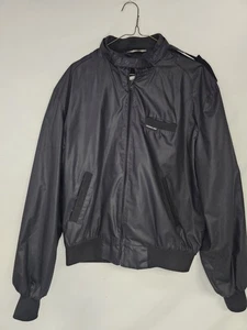 VINTAGE Members Only Jacke Herren 42 schwarz Bomber Europe Craft Racer leicht - Bild 1 von 8
