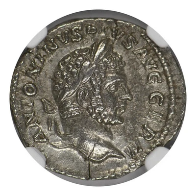Imperio Romano AD 198-217 AR Denarius Caracalla NGC Ch XF Foto 1 de 4