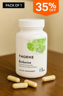 Thorne Berberine 1000mg 60 Capsules | Glucose, Heart & Metabolism Support New - Image 1 of 4