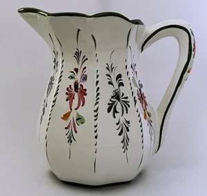 Brocca vintage c1980s dipinta a mano stile Neuwirth ceramica 6-3/4", Portogallo - Foto 1 di 6