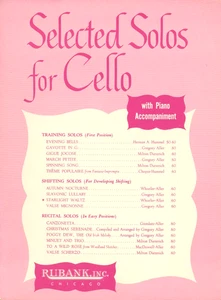 Vintage Whistler Starlight Waltz Cello Solo Piano 1957 Shifting Aller Rubank - Picture 1 of 4