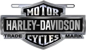 Harley Davidson Chrome Bar & Shield Silhouette Die Cast License Plate - Picture 1 of 1