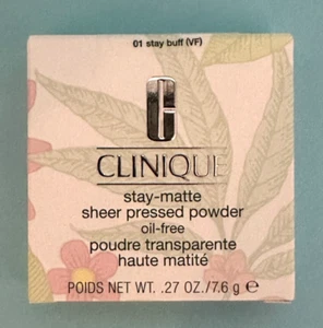 CLINIQUE Stay-Matte Sheer Pressed Powder - 01 Stay Buff (VF) - 0.27 OZ / 7.6 g - Picture 1 of 4