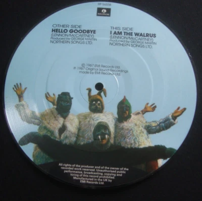 THE BEATLES - Hello Goodbye/I Am The Walrus - UK 7" Vinyl Record Picture Disc 45 - Image 1 of 2