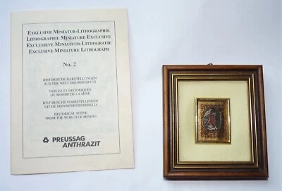 Lithographie Miniature Monde De la Mine feuille d'or 23 Ct + certificat tbe - Photo 1/4