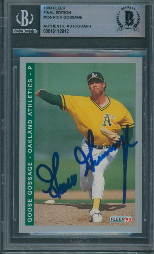 1993 Fleer Final Edition #255 Goose Gossage Beckett Authentic Signed *2812 - Image 1 of 1