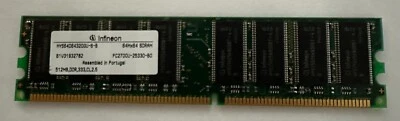 INFINEON 512MB DDR PC2700U 333MHz DIMM MEMORY HYS64D64320GU-6-B 184-pin - Image 1 of 2