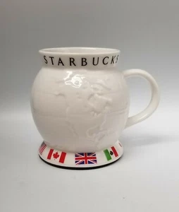 2002 White Starbucks Globe Country Travel Flags Ceramic Mug 24oz Dishwasher Safe - Picture 1 of 12
