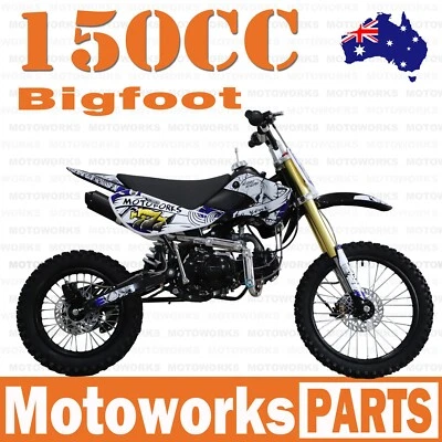 MOTOWORKS 150CC bigfoot OIL COOLED DIRT TRAIL PIT MOTOR 2 WHEELS PRO BIKE BLUE - image 1 of 4