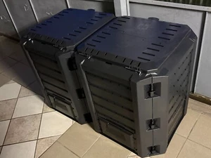 Set of 2 800 Litre Garden Composter Bin Composting Waste Box Recycling Large NEW - Picture 1 of 10