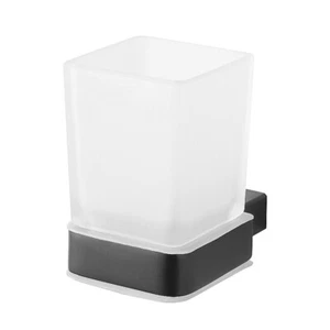 BERO Glashalter mit Glas Messing Schwarz für Bad & Küche >> zum Bohren - Bild 1 von 6