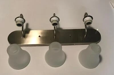 Progress Lighting 3 Light Wall Vanity Brushed Nickel Etched Glass - NEW open box - Image 1 of 4