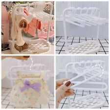 Plastic Mini Cloth Organizer White Miniature Doll Hangers  1/6  1/12 Doll